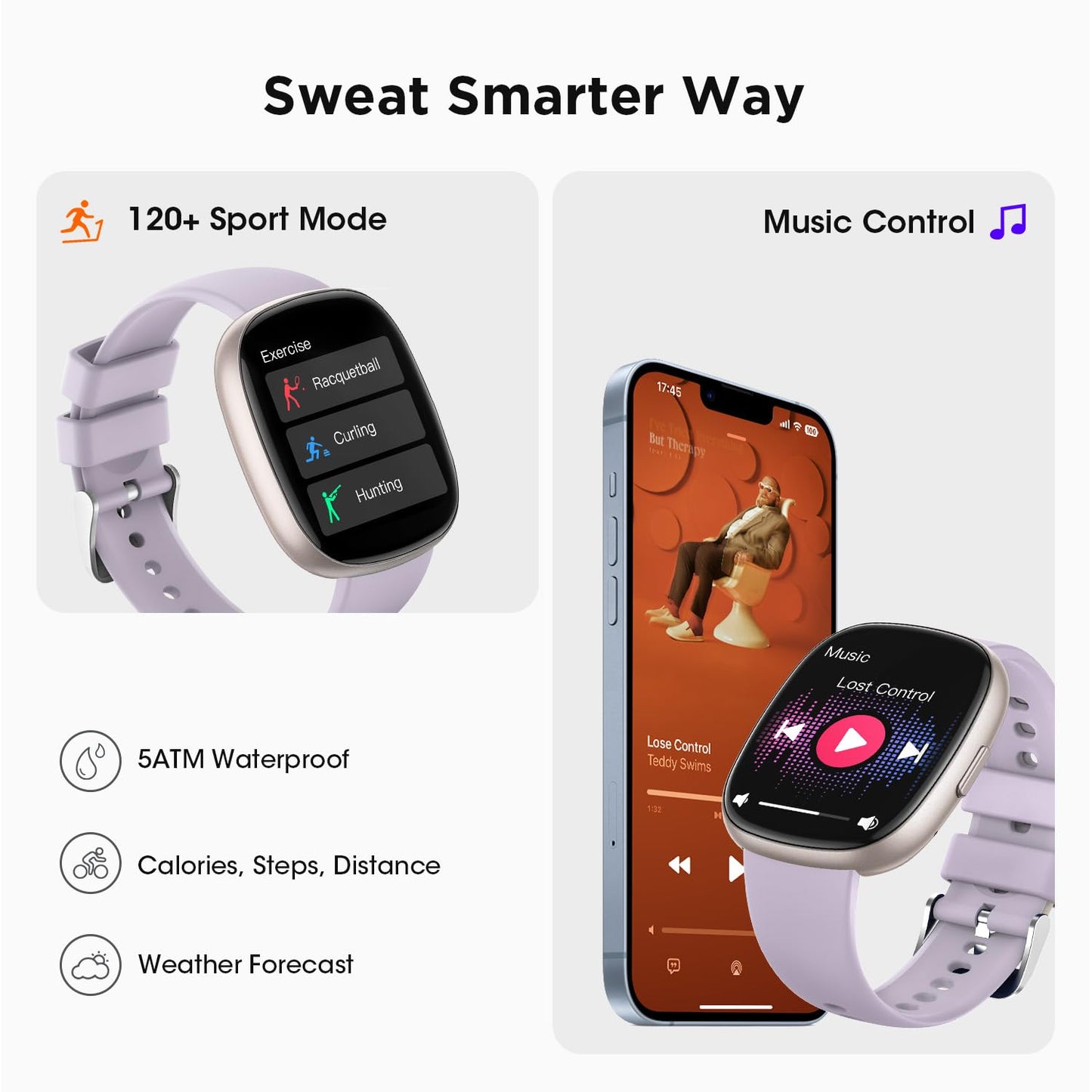 Smart Watches for Women Men Gifts: Fitness Tracker with Make/Recive Call 10-Day Battery Life Heart Rate SpO2 Sleep Monitor 120 Sport Mode 5ATM Waterproof Smartwatch for iOS Android Phones Black